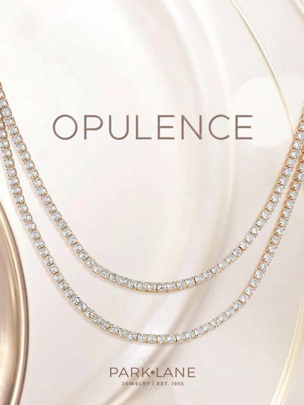 Park Lane Gold Double Strand Necklace with Clear Crystals